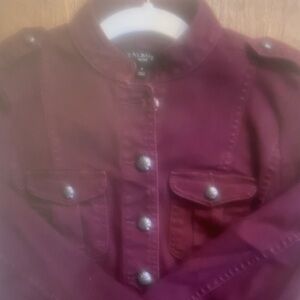 Talbots Maroon Mimitary-Style Jacket - Size P
